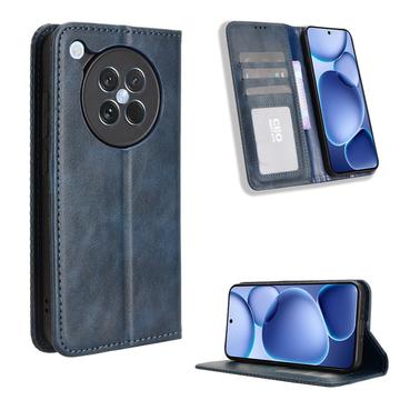 Custodia a Portafoglio con Chiusura Magnetica Retro per Oppo Find X8s - Blu