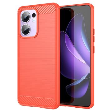 Custodia in TPU spazzolato per Oppo Reno13 F - Fibra di Carbonio
