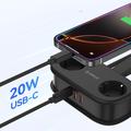 Orico AP3 5-in-1 20W Power Strip - 2x AC, 2x USB-A, USB-C PD - Black