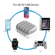 Orico DUK-5P Stazione di ricarica USB a 5 porte da 40W - Bianco