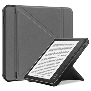 Custodia a libro Origami Stand per Kobo Libra 2 - Griga