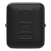 Caricabatterie da muro OtterBox GaN da 67W - 2x USB-C, USB-A, PD 3.0, PPS - Nero