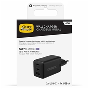 Caricabatterie da muro OtterBox GaN da 67W - 2x USB-C, USB-A, PD 3.0, PPS - Nero