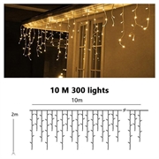 Stringa di luci LED solari per esterni con telecomando e timer - 300 LED, 10m - Bianco caldo