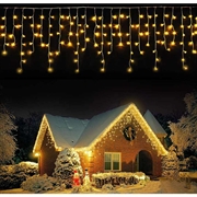 Stringa di luci LED solari per esterni con telecomando e timer - 300 LED, 10m - Bianco caldo