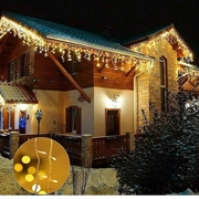 Stringa di luci LED solari per esterni con telecomando e timer - 300 LED, 10m - Bianco caldo