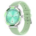 P61 elegante smartwatch da donna - Argento / Verde