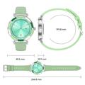 P61 elegante smartwatch da donna - Argento / Verde