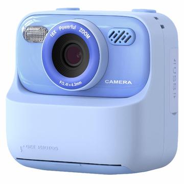 P79 Fotocamera digitale a stampa istantanea per bambini - Doppio obiettivo, 1080P, 32GB - Blu