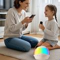 P9 Altoparlante Bluetooth Karaoke portatile per bambini con RGB e 2 microfoni wireless - Beige
