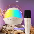 P9 Altoparlante Bluetooth Karaoke portatile per bambini con RGB e 2 microfoni wireless - Beige