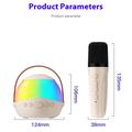 P9 Altoparlante Bluetooth Karaoke portatile per bambini con RGB e 2 microfoni wireless - Beige