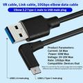 Cavo di collegamento VR USB-C ad alta velocità PQ102 per PC, compatibile con Meta Quest 2/3/3S - 1.5m / 10 Gbps - Nero