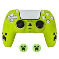 Custodia in silicone per controller DualSense PS5 con 2 copri-joystick - Verde