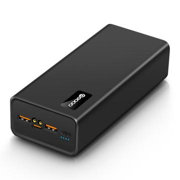 PSOOO M16 65W USB-C/USB-A Power Bank 30000mAh con luci LED - Nero