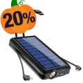 Power Bank / Batteria Solare Rresistente Agli Spruzzi - 20000mAh - Verde