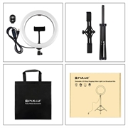 PULUZ PKT3066B 10.2" LED Selfie Ring Light Cell Phone Clamp Tripod Stand per le riprese video di YouTube Blogger