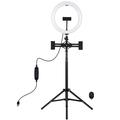 PULUZ PKT3066B 10.2" LED Selfie Ring Light Cell Phone Clamp Tripod Stand per le riprese video di YouTube Blogger