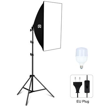 PULUZ Fotografia Illuminazione Luce Treppiede+50x70cm Foto Studio Softbox+E27 Lampadina LED - Spina UE