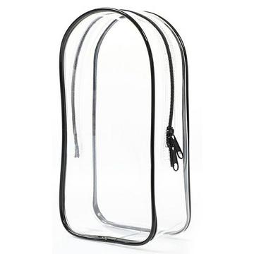 Borsa in PVC con portachiavi per peluche e mini figure Labubu da 17cm - Nero / Trasparente