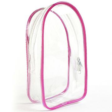 Borsa in PVC con portachiavi per peluche e mini figure Labubu da 17cm - Rosa caldo / Trasparente