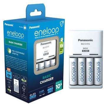 Panasonic Eneloop BQ-CC51 Caricabatterie con 4x batterie ricaricabili AA 2000mAh