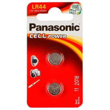 Batteria a Bottone Micro Alcalina Panasonic LR44 - 2 Pezzi