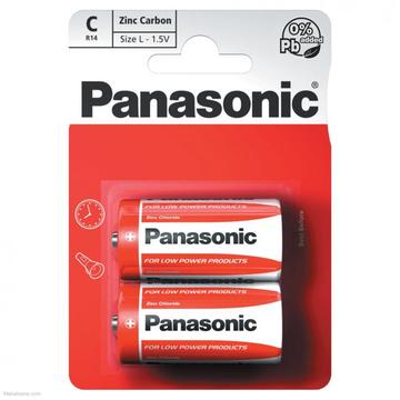 Batteria Panasonic R14/C Zinco-Carbone - 2Pz. - 1.5V