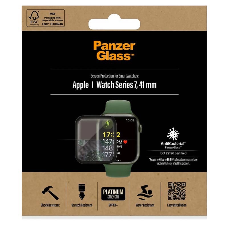 Proteggi Schermo PanzerGlass AntiBacterial per Apple Watch Series 7 - 41mm