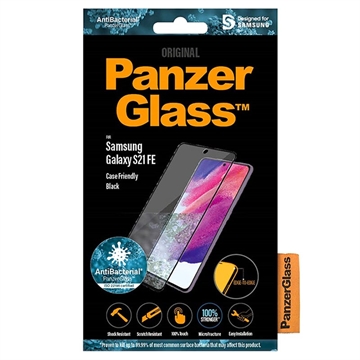 Proteggi Schermo AntiBacterial PanzerGlass per Samsung Galaxy S21 FE 5G - Case Friendly - Nero