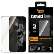 Protezione per schermo iPhone 17 Pro Max/18 Pro Max PanzerGlass Ceramic II Ultra-Wide Fit con FastFit In-A-Box - 9H - Bordi neri