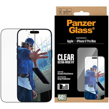 Proteggi Schermo PanzerGlass Ultra-Wide Fit EasyAligner per iPhone 17 Pro Max - Trasparente