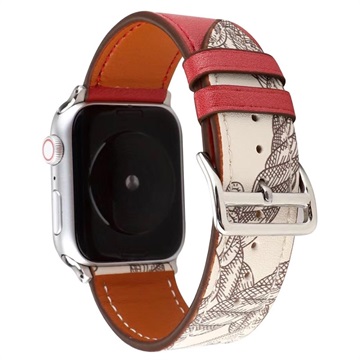 Cinturino in Pelle Pattern per Apple Watch Series 5/4/3/2/1 - 38mm, 40mm - Rosso