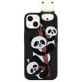 Custodia in TPU Serie di Figure 3D per iPhone 14 - Famiglia Panda