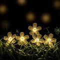 Lampada a forma di fiore di pesco Lampada da arredamento per giardino, percorso da giardino, 50 LED, 8 modalità, luce solare - bianco caldo