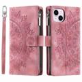 Custodia a Portafoglio Mandala Zipper per iPhone 14 Plus - Rosa Ora