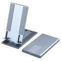Supporto per telefono Supporto da tavolo regolabile per tablet in alluminio Supporto per telefono completamente pieghevole Dock Accessori per ufficio - Argento