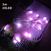 Stringa di luci LED rosa con cuori - 3 m