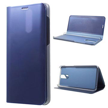 Custodia a Flip Luxury Mirror View per Huawei Mate 10 Lite - Blu