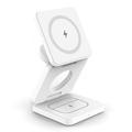 Caricatore wireless magnetico pieghevole 3 in 1 tascabile - Bianco