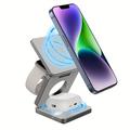 Caricatore wireless magnetico pieghevole 3 in 1 tascabile - Bianco
