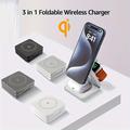 Caricatore wireless magnetico pieghevole 3 in 1 tascabile - Bianco