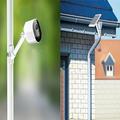 Supporto per telecamera di sorveglianza su palo con 4 morsetti in metallo - Bianco