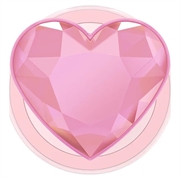 PopSockets Round MagSafe PopGrip Supporto e impugnatura espandibili - Cuore di cristallo / Rosa