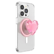 PopSockets Round MagSafe PopGrip Supporto e impugnatura espandibili - Cuore di cristallo / Rosa