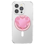 PopSockets Round MagSafe PopGrip Supporto e impugnatura espandibili - Cuore di cristallo / Rosa