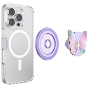 PopSockets Round MagSafe PopGrip Supporto e impugnatura espandibili - Prisma a farfalla smaltato