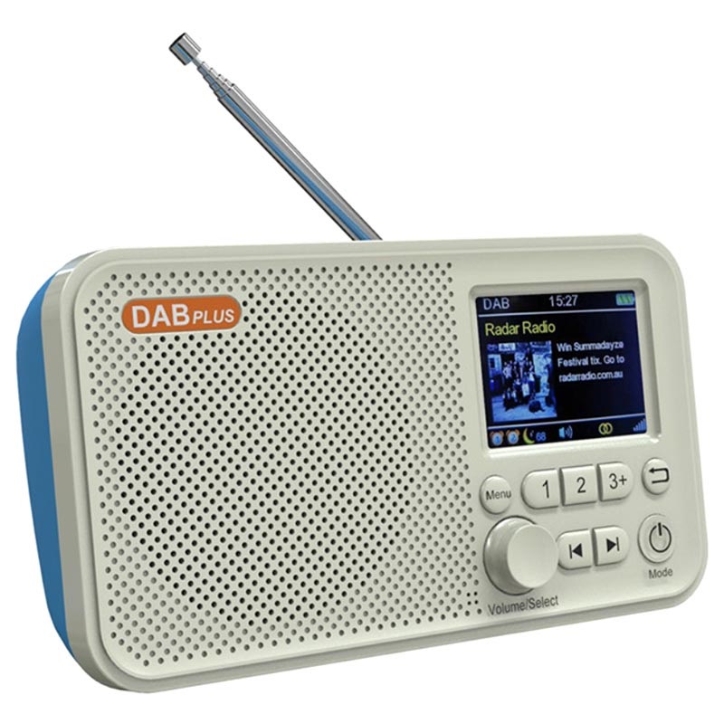 Radio DAB portatile e altoparlante Bluetooth C10 - bianco / blu