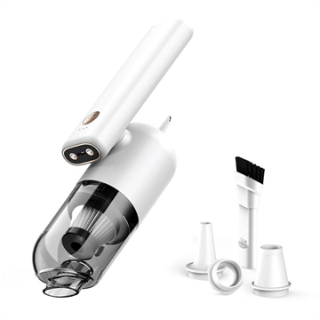 Aspirapolvere portatile rotante con doppia luce LED - Bianco