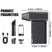 Potente soffiatore e aspirapolvere 2 in 1 Jet Turbo - 13000 giri/min - Nero